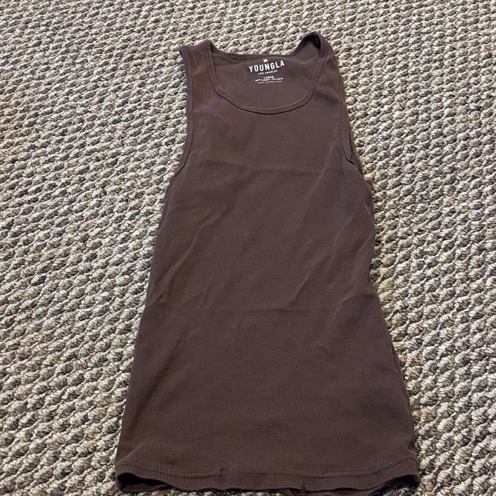 YoungLA Men's Dark Brown Tank Top
